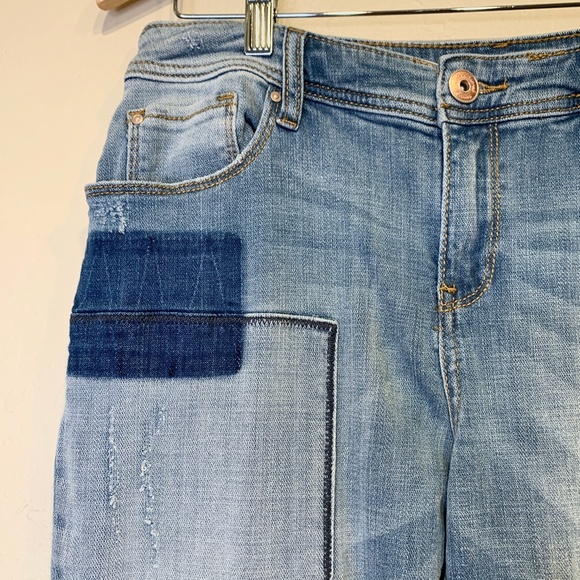 INC | Sequin Patchwork Mid Rise Cottagecore Festival Boho Boyfriend Jeans - Picture 5 of 8